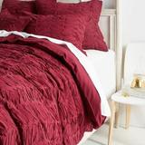 Anthropologie Bedding | Anthropologie Red Ruffled King Duvet + Euro Shams New | Color: Red | Size: Euro