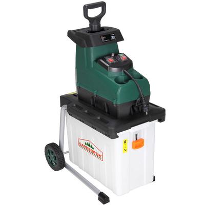 Leisehäcksler Elektro 3100 w max. 45 mm Aststärke 60L Auffangbox Gartenhäcksler Walzenhäcksler