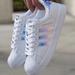 Adidas Shoes | Adidas Holographic Superstar Sneakers Size 6.5 | Color: Blue/White | Size: 7