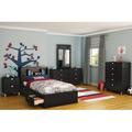 South Shore Spark Twin Mate's & Captain's Bed Wood in Black | 14.75 H x 40.5 W x 76.5 D in | Wayfair 3270080