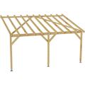 Carport adossé 5x3 - Tuilable pente 30% - Bois massif traité CL3 Marron - Robuste Sans la visserie