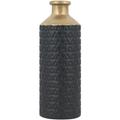 Beliani - Vase Décoratif de Forme Cylindrique Bouteille fabriqué en Grès Noir et verseur Doré de 39
