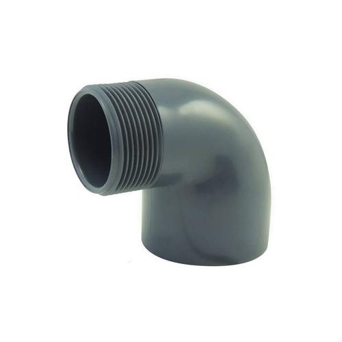 Coude 90° mixte à visser et à coller femelle/male en pvc ø a: 32mm ø b: 1''1/4