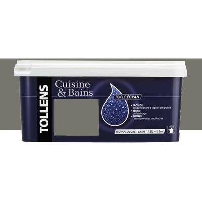 Peinture acrylique Tollens Cuisine & Bains Triple Ecran' Pierre de lave 1,5 l - Pierre de lave