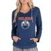 Women's Concepts Sport Navy Edmonton Oilers Mainstream Terry Tri-Blend Long Sleeve Hooded Top