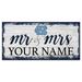 North Carolina Tar Heels 6" x 12" Personalized Mr. & Mrs. Script Sign