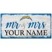 Los Angeles Chargers 6" x 12" Personalized Mr. & Mrs. Script Sign