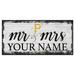 Pittsburgh Pirates 6" x 12" Personalized Mr. & Mrs. Script Sign