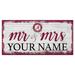 Alabama Crimson Tide 6" x 12" Personalized Mr. & Mrs. Script Sign