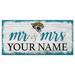 Jacksonville Jaguars 6" x 12" Personalized Mr. & Mrs. Script Sign