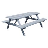 Longshore Tides Rectangular Outdoor Picnic Table Wood in Gray | 94" x 60" x 30" | Wayfair 8EB48109BDC54C75A26BB88B7F8A925F