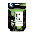 HP Original 350/351 Combo-Pack Inkjet Print Cartridges, Black and Tri-color