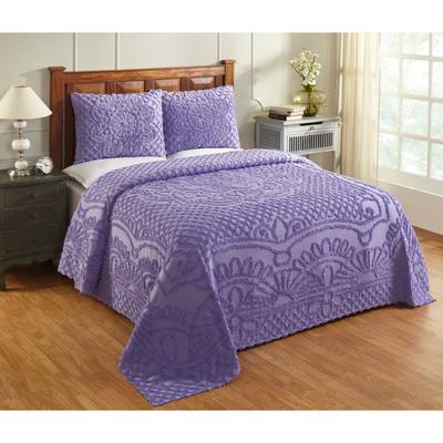 Trevor Collection Tufted Chenille Bedspread Set by Better Trends in Lavender (Size TWIN)