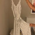 American Eagle Outfitters Dresses | American Eagle Striped Jumpsuit | Color: Gray/White | Size: S