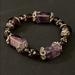 Anthropologie Jewelry | Gorgeous Healing Crystal Amethyst Stone Beaded Stretch Bracelet | Color: Purple/Silver | Size: Os