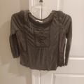 American Eagle Outfitters Tops | American Eagle Outfitters Long Sleeve Top Xs | Color: Brown/Green | Size: Xs