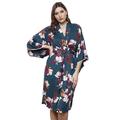 Ladies Cotton Dressing Gown ~ Robe ~ Wrap Teal Blue Protea Floral Print ~ Size Small to X Large (Large UK 14/16)