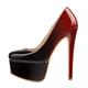 MissHeel Women's Closed Toe Slip-on High Heel Pumps Round Toe Stiletto High Heels Patent Leather Fancy Platform Court Shoes Black Size 7