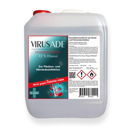 VirusADE Handdesinfektion & Flächendesinfektion 5 Liter Kanister -viruzid- Desinfektionsmittel