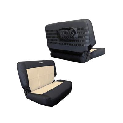 Bartact Jeep TJ Seat Covers Rear Bench 1997-2002 Wrangler TJ Tactical Series Black/Khaki TJSC9702RBBK