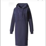 Adidas Dresses | Adidas Trefoil Hooded Velvet Dress | Color: Blue | Size: S