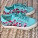 Adidas Shoes | Adidas Print Turquoise Leather Fashion Sneaker 5 | Color: Blue/Pink | Size: 5g