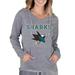 Women's Concepts Sport Gray San Jose Sharks Mainstream Terry Tri-Blend Long Sleeve Hooded Top