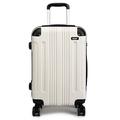 Kono 20" Carry-on Suitcase Hard Shell ABS Lightweight Travel Trolley Case with 4 Spinner Wheel Fashion Luggage for Business Holiday (20" White)