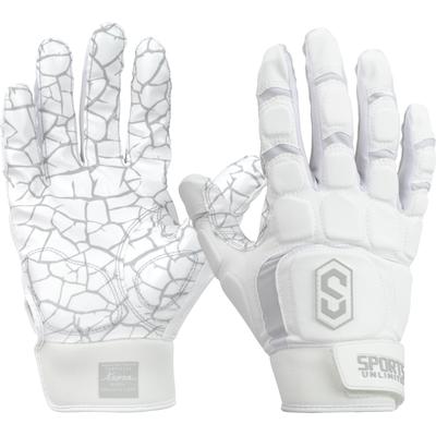 Sports Unlimited Max Clash Padded Lineman Football Gloves White