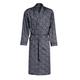 Revise RE-504 Elegant Men's Dressing Gown - Light and Thin - 100% Cotton– Black/Grey – S