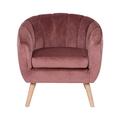 Zons Lino Sofa aus Velours/Wildlederimitat in Vintage Look mit Holzbeinen Sofas, Holz Wildleder, Rosa, 1