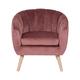 Zons Lino Sofa aus Velours/Wildlederimitat in Vintage Look mit Holzbeinen Sofas, Holz Wildleder, Rosa, 1