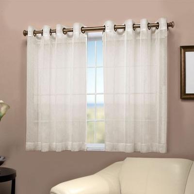 Bal Harbour Short Grommet Curtain Panel, 52 x 36, Ivory