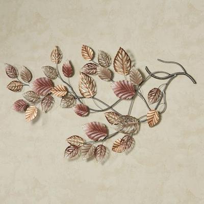 Swaying Leaves Metal Wall Art Pink , Pink