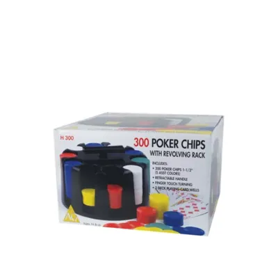  John N. Hansen Co 300 Poker Chips with Revolving Rack