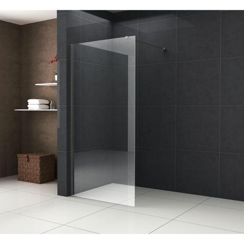 Duschwand tipo mit schwarzen Anbauteilen in 60 x 200 cm – Klarglas
