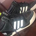 Adidas Shoes | Adidas Hoops Sneaker, Boys High Tops Size 2.5 Boys | Color: Black/White | Size: 2.5b