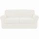 subrtex 2-Seater Sofa Cover with 2 Separate Cushion Covers, Stretch Sofa Slipcover Replacement Furniture Protector (Loveseat, Cream)