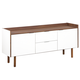 Kommode Sideboard dunkler Holzfarbton/weiß MDF-Platte Skandinavisch