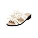 Extra Wide Width Women's The Paula Slip On Sandal by Comfortview in White (Size 8 WW)