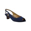 Extra Wide Width Women's Jenvey Slings by J.Renee® by J. Renee in Navy Satin (Size 9 1/2 WW)