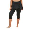 Plus Size Women's Skirted Swim Capri Pant by Swim 365 in Black (Size 14) Swimsuit Bottoms