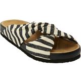 Wide Width Women's The Reese Slip On Footbed Sandal by Comfortview in Black (Size 10 1/2 W)