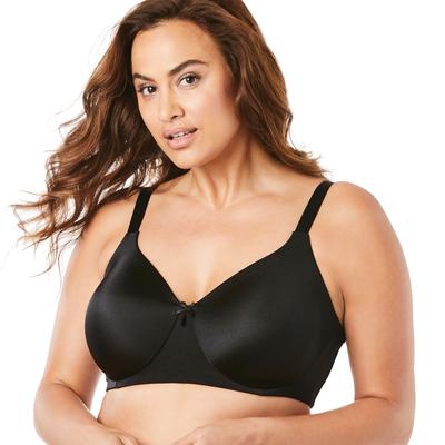 Plus Size Women's Back-Smoothing Wireless T-Shirt Bra by Comfort Choice in Black (Size 46 B)
