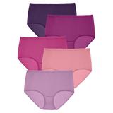 Plus Size Women's Nylon Brief 5-Pack by Comfort Choice in Purple Multi Pack (Size 7) Underwear