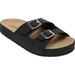 Wide Width Women's The Maxi Footbed Sandal by Comfortview in Black (Size 9 1/2 W)