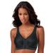 Plus Size Women's Glamorise® Magic Lift® Front-Close Posture Wireless Bra 1265 by Glamorise in Black (Size 42 G)