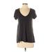 H&M Short Sleeve Top Black V Neck Tops - Women's Size Small