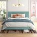 Mercury Row® Pyburn Upholstered Low Profile Platform Bed Metal in Blue | 41 H x 41 W x 78 D in | Wayfair FA8FEEC0775B44D3AB509F101DB2F3C4