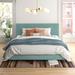 Mercury Row® Pyburn Upholstered Low Profile Platform Bed Upholstered in Blue | 41 H x 78 W x 83 D in | Wayfair 3992BFFB182C4B8EBE68A7C89D8C70B2